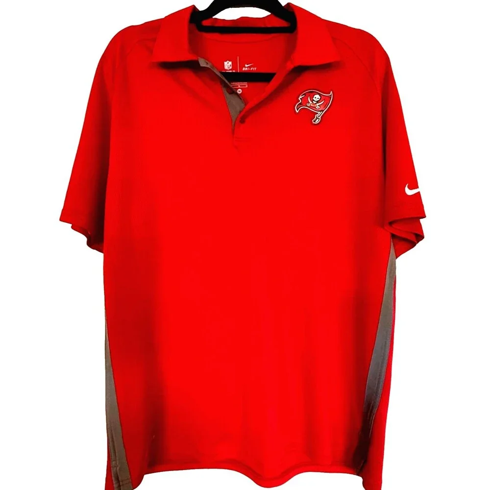 Nike Dri-FIT Tampa Bay Buccaneers Polo Shirt Mens Med Red NFL On Field Apparel